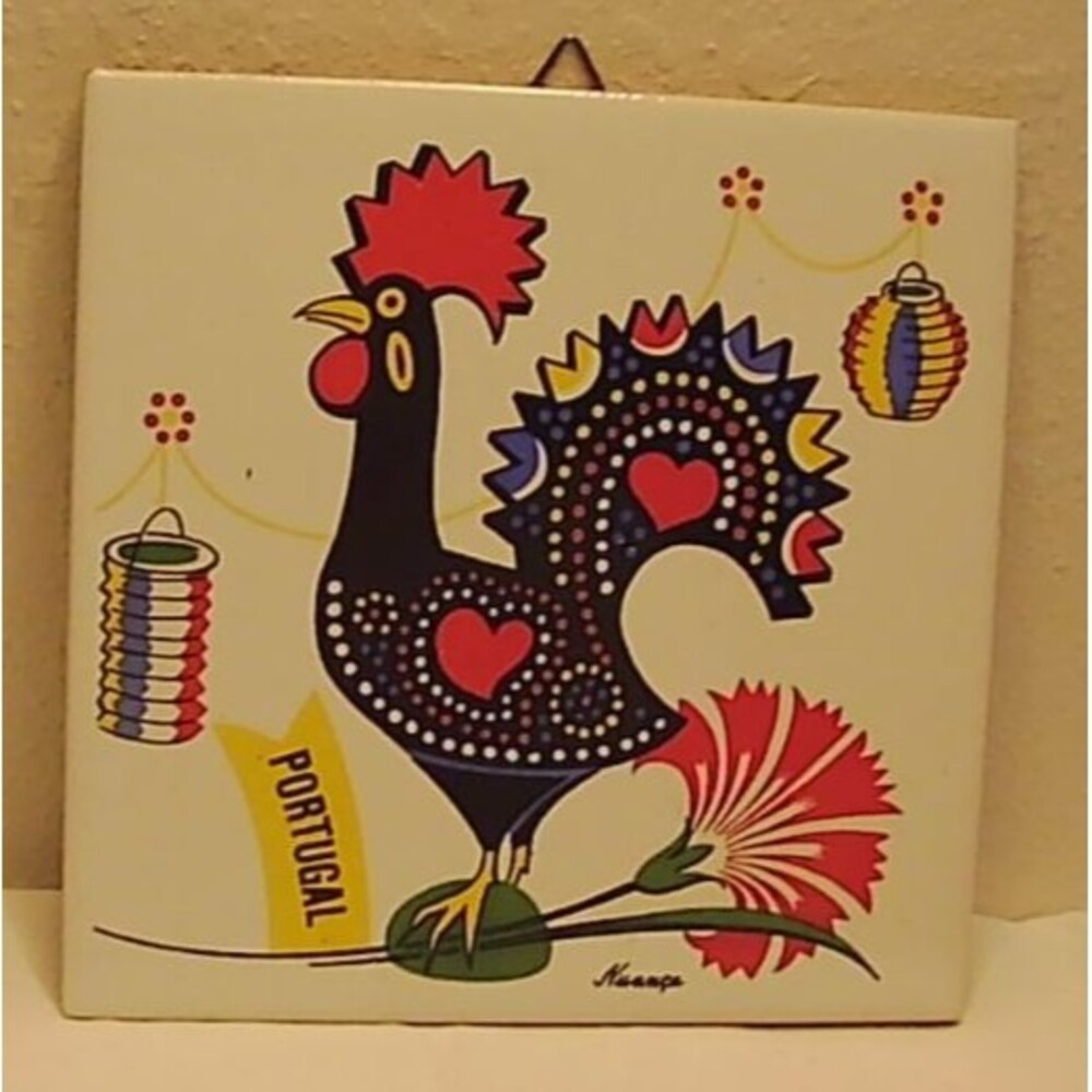 Portuguese Rooster Ceramic Tile 6x6 Barcelos Portugal Wall Decor Colorful 1993
